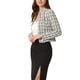 thumbnail image 4 of BLAZER DE TWEED PARA MUJER CHIC INSPIRADOR CON CUELLO ALTO, CORTO Y ABIERTO, TAMAÑO M, BLANCO, 4 of 6