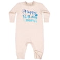 thumbnail image 2 of Inktastic Blue Happy Birthday Daddy Baby Fleece Romper, 2 of 4