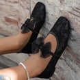thumbnail image 5 of Gpaecead Women's Bow Lace Mary Jane Flats Square Toe Breathable Mesh Non Slip Shoes For Summer And Casual, Black, 5 of 7