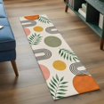 thumbnail image 4 of Boho Sun Discs 2'x6' Runner Rug, Green Leaves Middle Century Abstract Vintage Washable Non-Slip Area Rugs for Hallway Kitchen Floor Bedroom Entryway, Long Laundry Carpet Decoration Indoor Mat, 4 of 9
