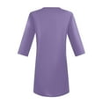 thumbnail image 4 of Bbyeadc 3/4 Length Sleeve Tunic Tops for Women V Neck Solid Color Tunic Blouse Lightweight Loose Fit Tee Casual Summer Beach Blouse with Pocket,Light Purple(L), 4 of 6