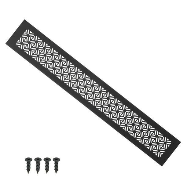 Cubierta de ventilación de aire para puerta Uxcell, cubierta de ventilación de rejilla de aluminio de alta resistencia con tornillo de montaje para puerta de armario 20 x 3 pulgadas
