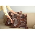 thumbnail image 2 of Ambesonne Chocolate Throw Pillow Cover 2 Pack, Melting Chocolate Pieces, 24", Dark Brown, 2 of 5