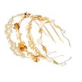 thumbnail image 7 of Vocoste 4 Pcs Metal Flower Shape Headbands Hair Accessories Headbands for Women Girl Gold Tone 4.92"x1.18", 7 of 7