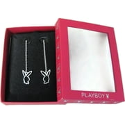Sterling Silver Threader Earrings Bunny Charms Chain Dangles Gift Box