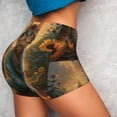 thumbnail image 2 of Sikiie Sunflower Meditating Cat Print Workout Shorts Women Scrunch Butt Gym Shorts Seamless High Waist Tummy Control Yoga Biker Athletic Shorts, 2 of 5