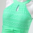 thumbnail image 6 of Sngxgn Women's Swimsuit Tummy Control Bathing Suits Vintage Retro Push up Swimwear(Mint Green,M), 6 of 8
