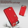 thumbnail image 6 of Crossbody for iPhone 7 / 8 / SE 2022 & 2020 Phone Case for Women, Wallet Case with Credit Card Holder Shoulder Strap & Wrist Lanyard Shockproof Purse Back Flip 360 Ring Holder Kickstand Case,Red, 6 of 9