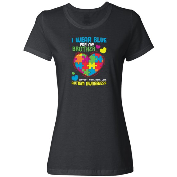 Inktastic I Wear Blue for my Brother Autism Awareness Women's T-Shirt