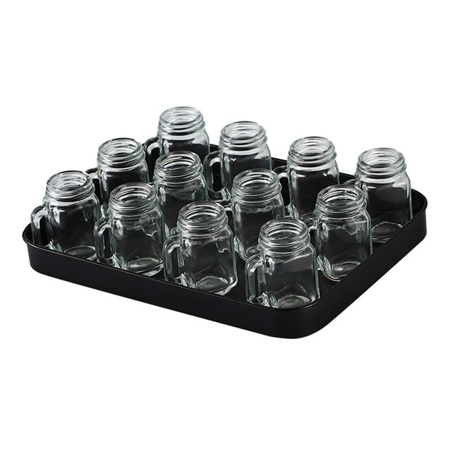 Juego de 12 vasos de con bandeja de soporte, vasos, tarros, cócteles, vasos para eventos, aniversario