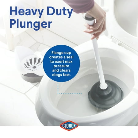 Clorox Toilet Plunger with Hideaway Storage Caddy, Set of 2