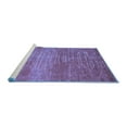 thumbnail image 2 of Ahgly Company Machine Washable Indoor Square Abstract Blue Contemporary Area Rugs, 3' Square, 2 of 4