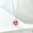 thumbnail image 4 of Gem Stone King 925 Silver and 10K Yellow Gold Pink Mystic Topaz and White Lab Grown Diamond Pendant Necklace for Women | 1.54 Cttw | Gemstone November Birthstone | Oval 6X4MM | With 18 inch Chain, 4 of 4