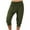 Army Green, variant on Summer Pants for Women Trendy Stretchy High Waisted Solid Color Beam Foot Cropped Capris Trouser Army Green Running Lounge Pant L