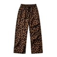 thumbnail image 3 of KLHDSF Women's Leopard Print High Waist Wide Leg Pants Drawstring Loose Casual Lounge Trousers Daily Streetwear for Women Spring Fall Leopard Print XXL, 3 of 6