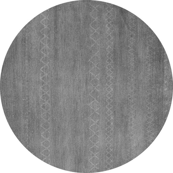 Ahgly Company Indoor Round Abstract Gray Modern Area Rugs, 5' Round