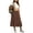 *Brown, variant on Women's Drawstring Elastic Waist Pleated Midi Skirt with Pockets ,Solid Color Casual Summer Skirt Beige,Women's Plus XXL