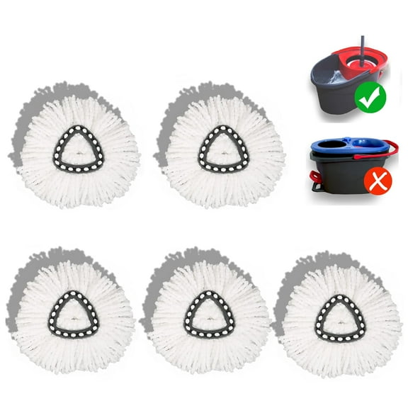 5 Pack Mop Heads Replacements for O-Ceda Easy Wrin Spin System, Microfiber Refills, Easy Cleaning Mop Repalce Head