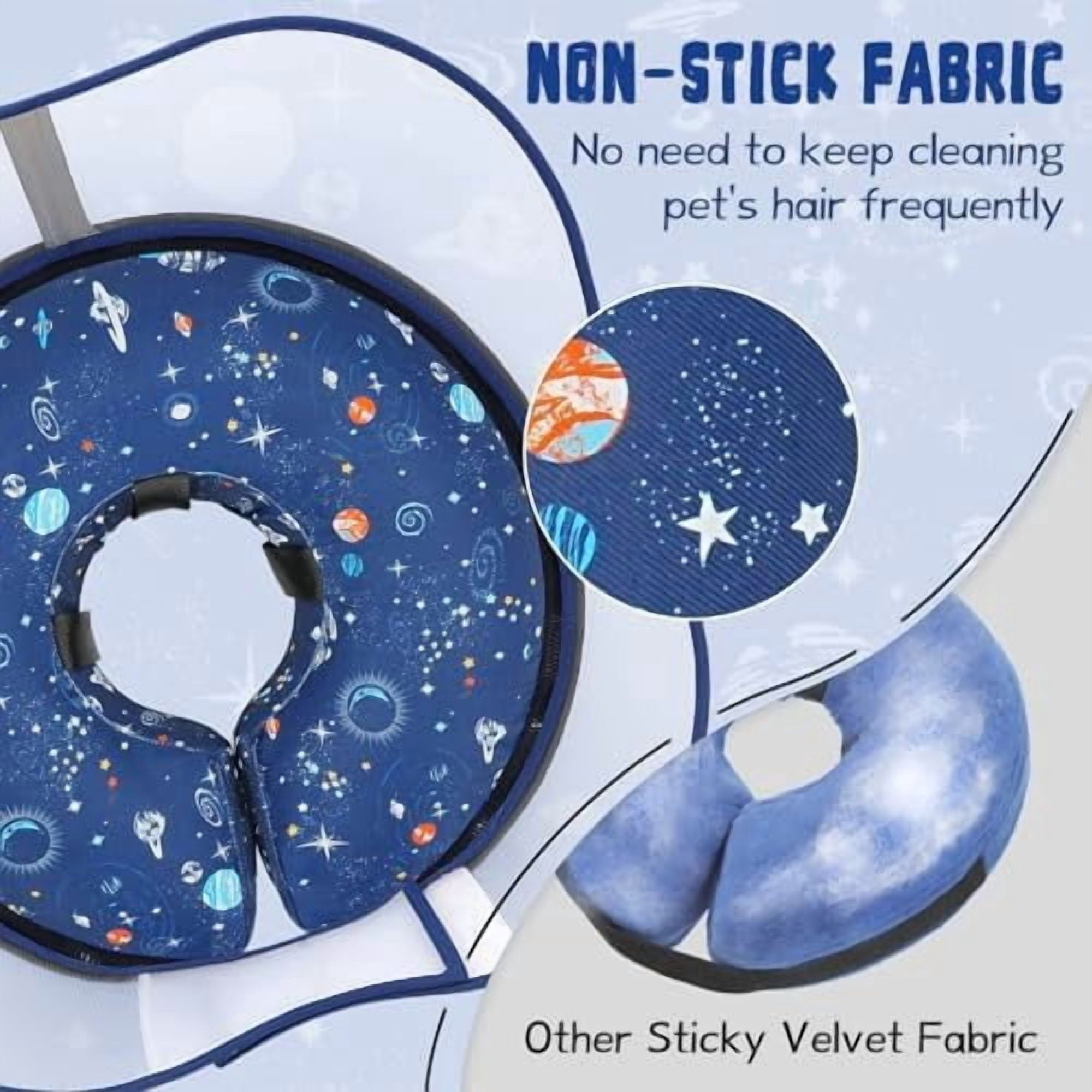 Elevated Inflatable Dog Cone Collar to Stop Licking, Doggie Donut Collar After Surgery, Soft Dog Cone Alternative for Small Medium Large Dogs Navy,S(Neck 7"-9.5")