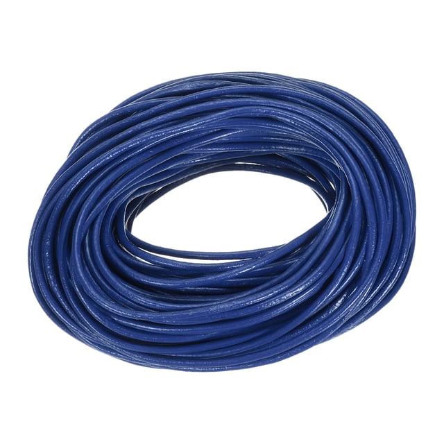 Unique Bargains 20 Yards 2mm Round Leather Cord Lacing String for DIY Crafts, Sapphire