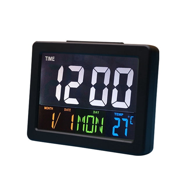Digital Led Mesita De Noche Reloj Despertador Pantalla Calendario Temperatura Lcd Reloj Electrónico Temperatura Despertador Estudiante Despertador Cateissary HA024111-02
