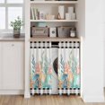 thumbnail image 6 of Coastal Corals Shells Kitchen Curtains 45 Inch Length, Ocean Marine Life Sstarfish Black Plaid Tiers Curtains for Bathroom Bedroom Cafe, Light Filtering Window Treatment Drapes 2 Panels 42"Wx45"L, 6 of 8