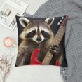 thumbnail image 2 of Nawypu  Cute Raccoon Playing Guitar Decorative Throw Pillow Covers Pillows Case Square Cushion Cover Cases Pillowcase with Zipper Sofa Home Decor for Couch Bed Patio Car, 2 of 5