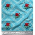 thumbnail image 1 of Soimoi Polyester Crepe Fabric Check,Leaves & Rose Floral Fabric Prints by Yard 42 Inch Wide, 1 of 3