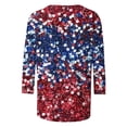 thumbnail image 5 of Tfken Independence Day Women Shirts 250Th Anniversary Sequins 3/4 Sleeve Crewneck Tops For America 4Th Of July Patriotic Female Classic T-Shirts White, 5 of 5