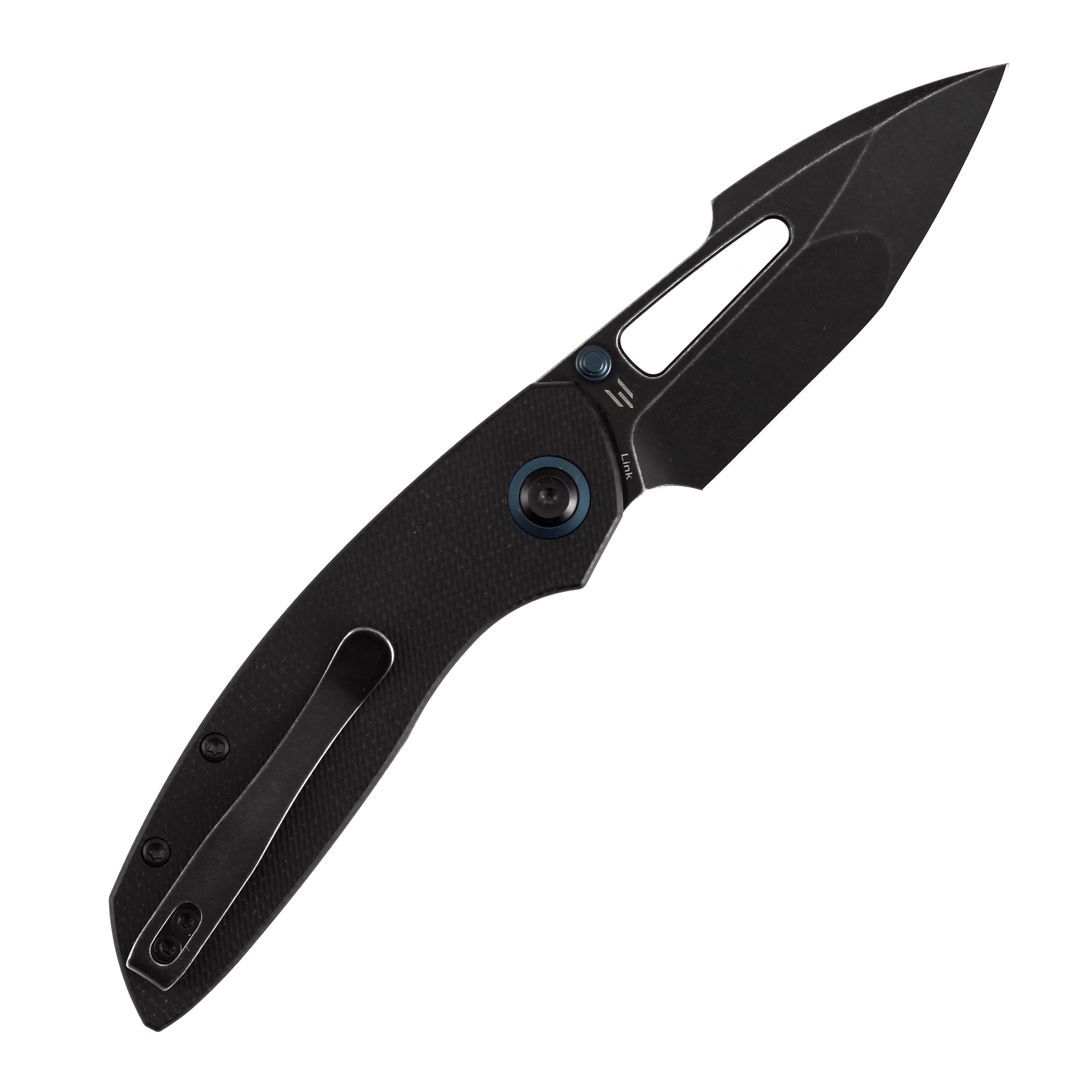 Tenable Link Folding Knife 3.0" Blackwash 14C28N Blade Black Micarta Handle B1068A4