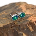 thumbnail image 2 of REGAL GARDEN STERLING SILVER AUSTRALIAN BLACK OPAL STUD EARRINGS, 2 of 4