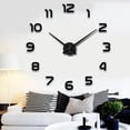 thumbnail image 2 of Farfi Modern DIY Acrylic Mirror Surface Wall Sticker Quartz Clock Living Room Decor (Black,S), 2 of 13