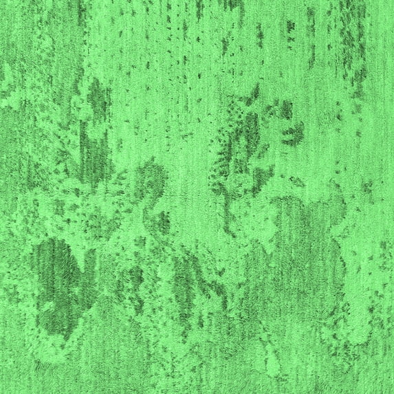 Ahgly Company Indoor Square Abstract Emerald Green Modern Area Rugs, 7' Square