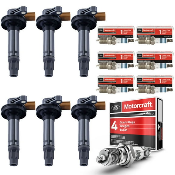 Set of 6 ISA Ignition Coils and 6 Motorcraft Spark Plugs Compatible with 2011-2014 Ford F-150 FX4 3.5L V6 Replacement for UF646 SP534