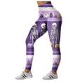 thumbnail image 7 of adviicd Womens Halloween Soft Comfy Leggings Printed Stretchy Leggings Yoga Pants (Purple, S), 7 of 7