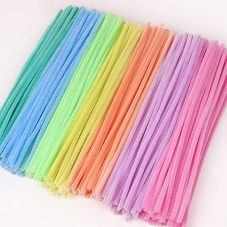 

100pcs Handcraft Chenille Stem DIY Supply Twisted Plush Sticks Material Colored Twisting Sticks
