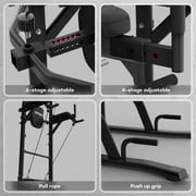 UPGO Adjustable Power Tower 400lbs Max Weight Dip Station Pull up Bar Power Rack Push up Resistance Band for Home Gym Strength Training Workout Equipment