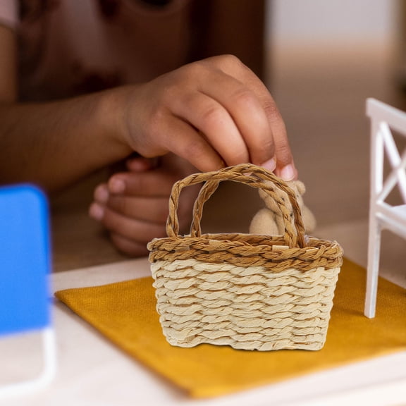 ADDHAT Wicker Basket Small Decorative Basket Multi 2Pcs