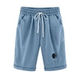 thumbnail image 2 of Puntoco Pantalones Cortos De Verano Mujer Moda 2024 Pantalones Cortos De Mujer Algodón Y Lino Estampado De Moda Cintura Elástica Pantalones De 5 Pulgadas Cordón Pantalones Cortos De 5 Pulgadas, 2 of 6