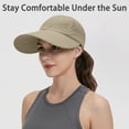 thumbnail image 4 of HuangHuanChen Sun Hat for Women Wide Brim Lightweight Adjustable Sun Packable Ponytail Hat Comfortable Big Brim Baseball Caps for Women Khaki One Size, 4 of 6
