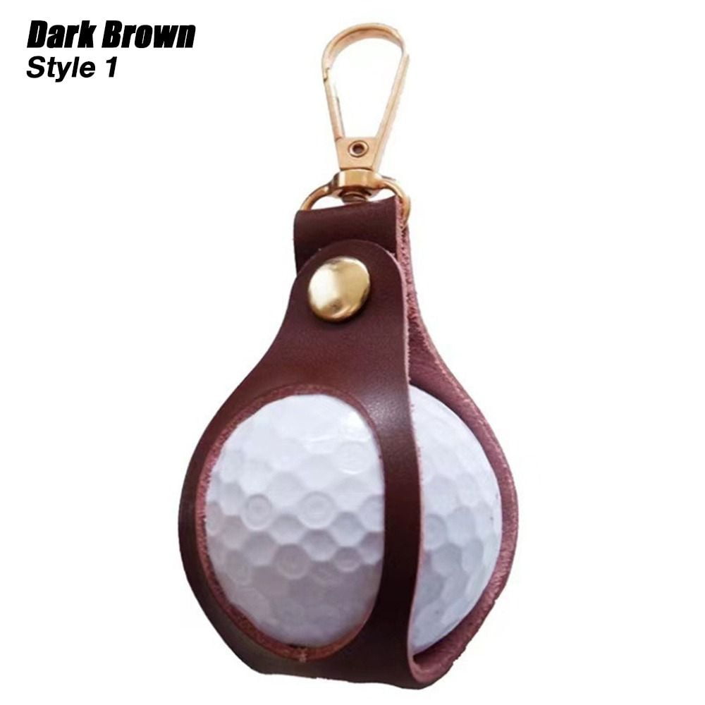 2 Styles Golf Ball Container Golf Bag Golf Waist Holder Mini Leather