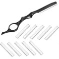 thumbnail image 1 of 11 Pieces Hairdressing Razor Hair Thinning Comb Cutting Razor Comb With Stainless Steel Replacement, 1 of 5
