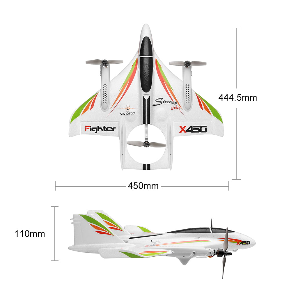 WLtoys XK X450 RC Glider 2.4G 6CH 3D/6G RC Airplane Vertical Takeoff LED RTF Toy 