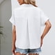 thumbnail image 4 of Fiudx Ofertas Flash Artículos En Oferta Camisa de Manga Corta con Cuello En V de Color Sólido de Moda Casual de Verano para Mujer, 4 of 4