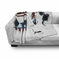 thumbnail image 3 of American Flag Soft Flannel Fleece Throw Blanket, Set Bald Eagle and Stripes Stars of Liberty Grunge Retro, Cozy Plush for Indoor and Outdoor Use, 50" x 70", Navy Maroon, by Ambesonne, 3 of 6