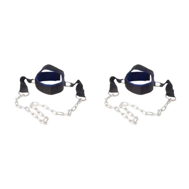 Wosthever Cinturón de entrenamiento de cuello multiusos, cabezas versátiles, arnés para varios entrenamientos, cabezas, ejercitador de arnés azul negro 2Conjunto