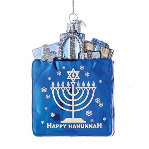 BestPysanky Happy Hanukkah Jewish Holiday Glass Ball Ornament