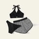 thumbnail image 2 of Bikini sólido con correa para mujer, Bikini con escote en V profundo, conjunto de traje de baño dividido cómodo, traje de baño de tres piezas OAVQHLG3B Store lin121212, 2 of 4