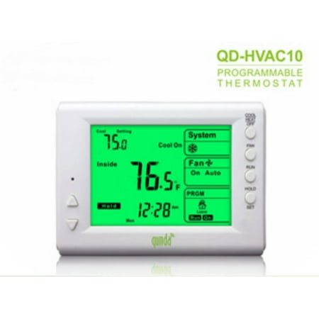 Thermostat Programmable Digital Thermostat, 5+2 Day, Horizontal Mount? Backlit LCD, 1H/1C Dual Powered 6.8 sq. inch Display (Best Programmable Thermostat Under $50)