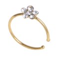 thumbnail image 1 of Clear crystal nose ring with small thin flower, sparkly crystal nose ring, 2pacs, 1 of 4